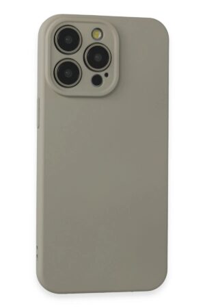 iPhone 15 Pro Max Kılıf Nano içi Kadife Silikon - Beyaz Titanyum-(5796)