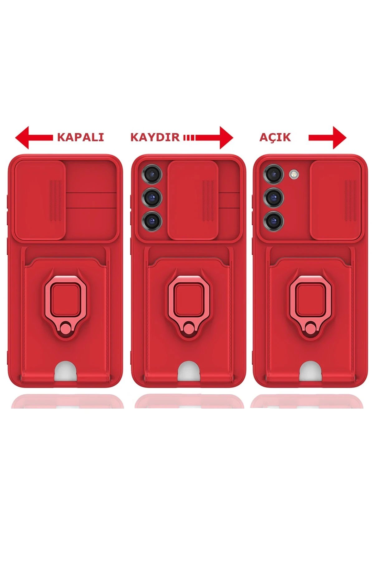 Samsung Galaxy S24 Plus Kılıf Zuma Kartvizitli Yüzüklü Silikon - Siyah-(5796) - Görsel 4