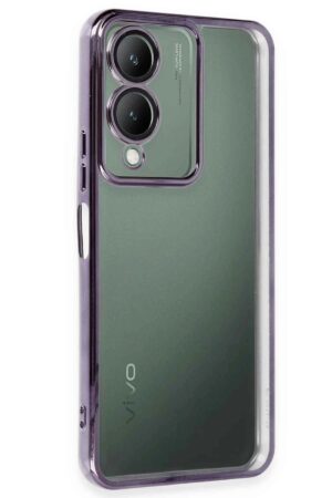 Vivo Y17S Kılıf Lensli Silikon - Mor-(5796)