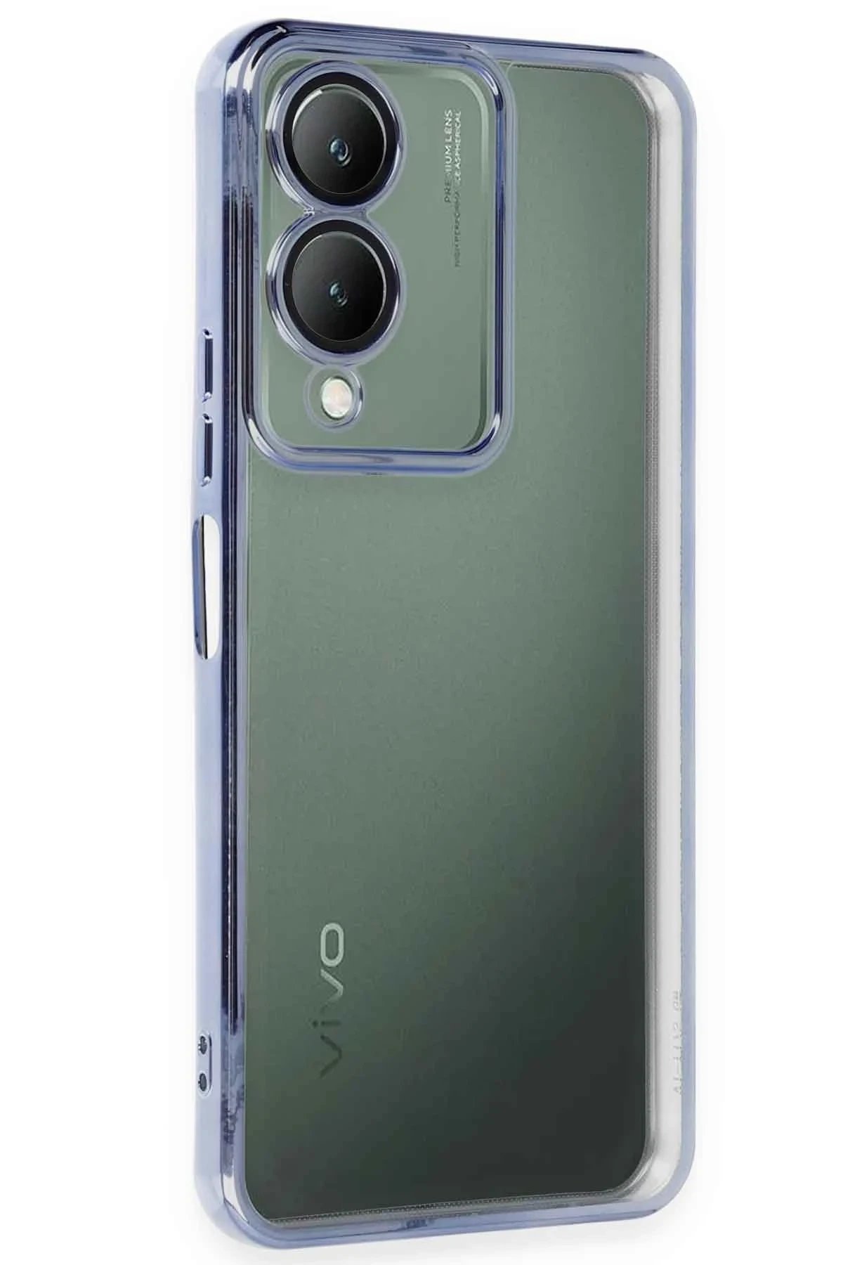 Vivo Y17S Kılıf Lensli Silikon - Açık Mavi-(5796)