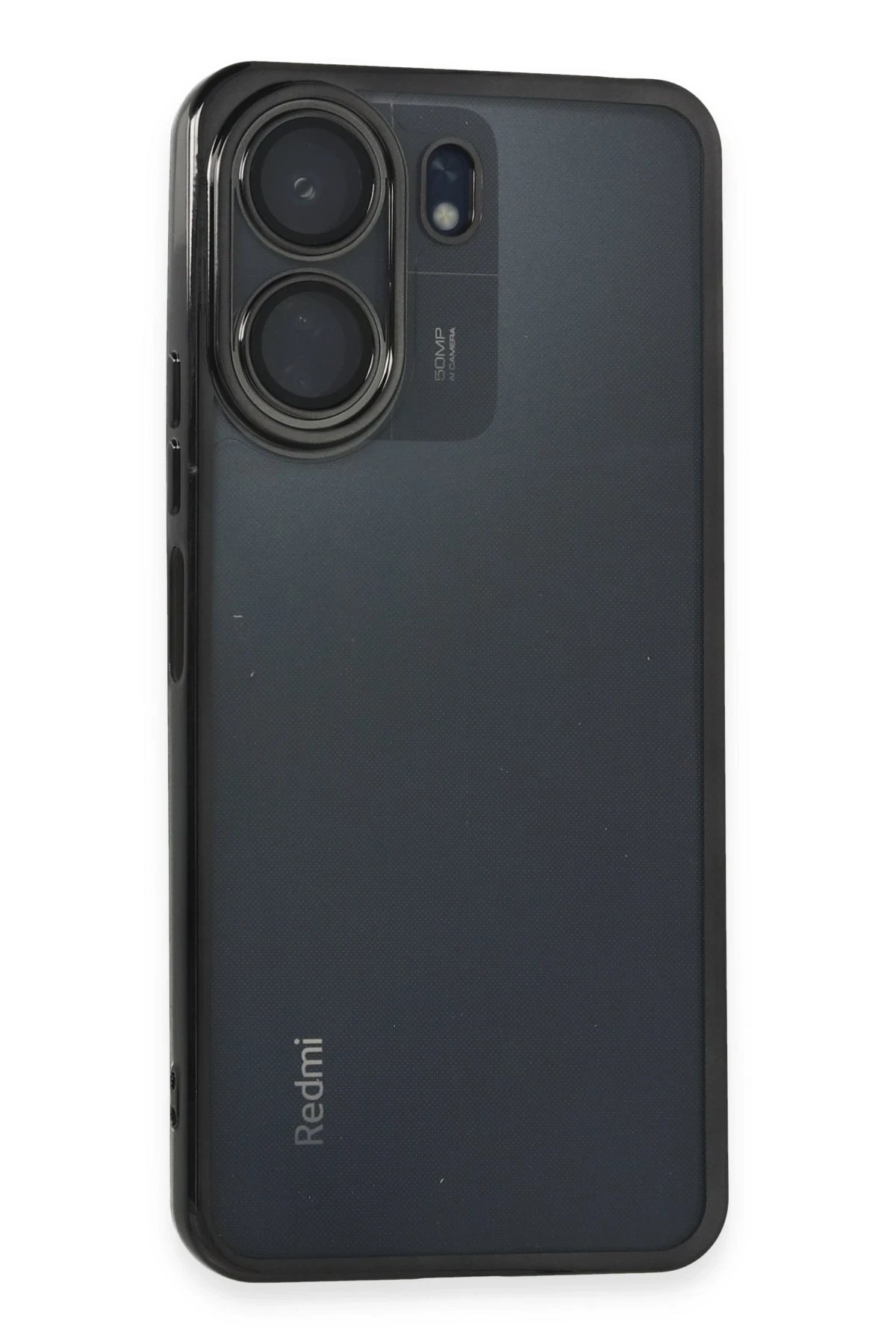 Xiaomi Redmi 13C Kılıf Lensli Silikon - Siyah-(5796)