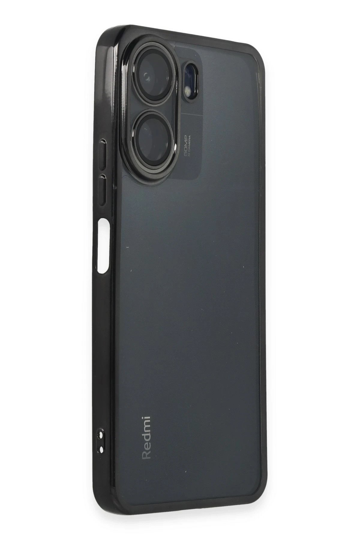 Xiaomi Redmi 13C Kılıf Lensli Silikon - Siyah-(5796) - Görsel 2