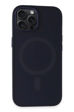 iPhone 15 Pro Max Kılıf Oslo Magsafe Kapak - Lacivert-(5796)