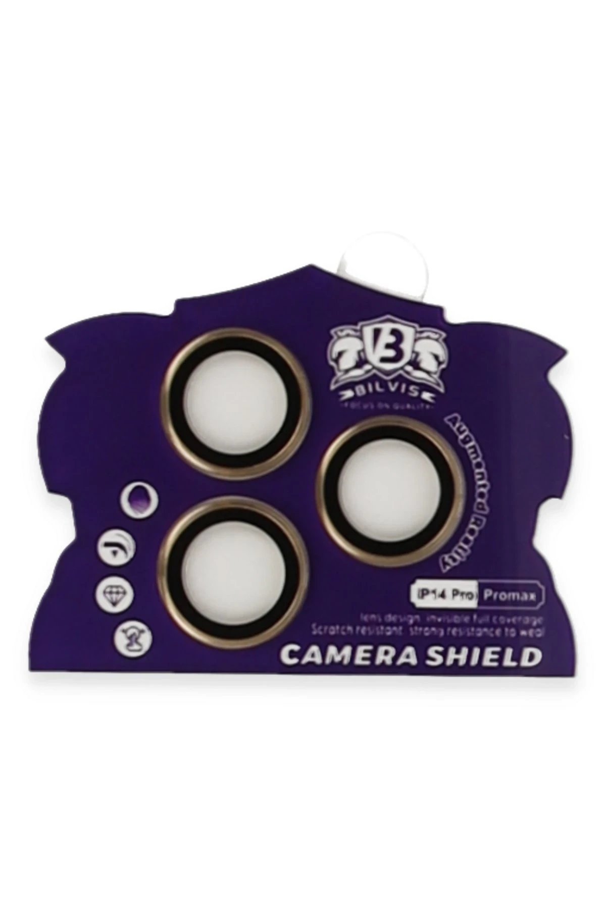 iPhone 14 Pro Max Bilvis Titan Kamera Lens - Gold-(5796) - Görsel 2