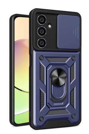 Samsung Galaxy A25 5G Kılıf Pars Lens Yüzüklü Silikon - Lacivert-(5796)