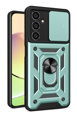 Samsung Galaxy A25 5G Kılıf Pars Lens Yüzüklü Silikon - Yeşil-(5796)