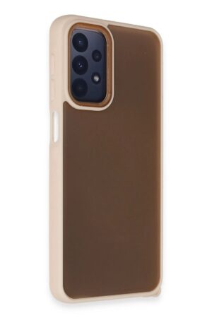 Samsung Galaxy A23 4G Kılıf Elegant Kapak - Pudra-(5796)