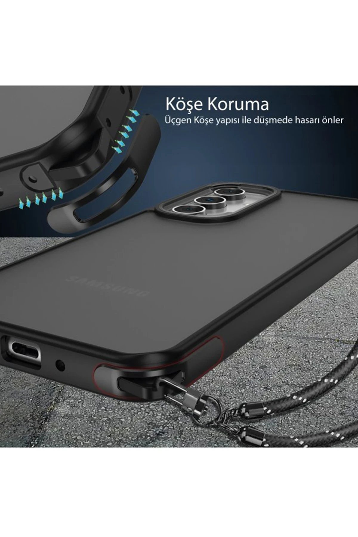 Samsung Galaxy A05S Kılıf Elegant Kapak - Lacivert-(5796) - Görsel 3