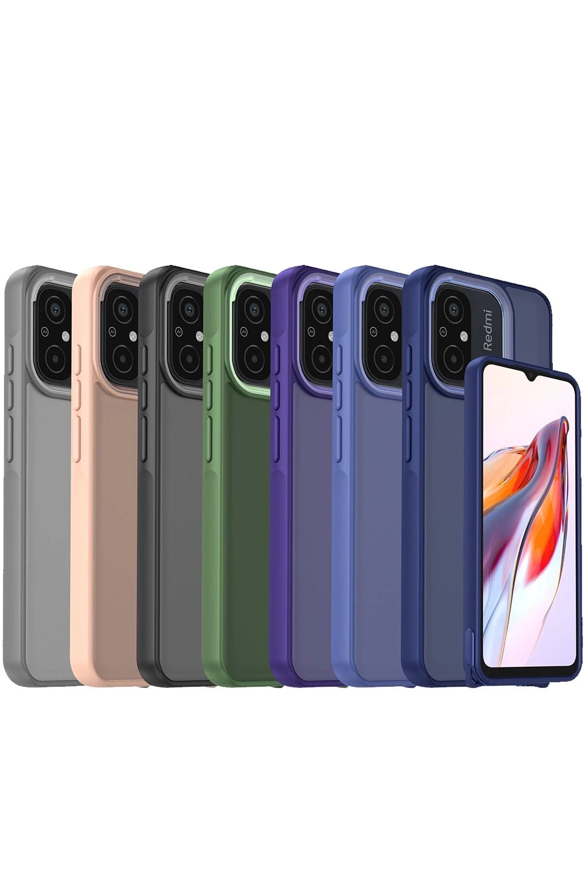 Xiaomi Redmi 12C Kılıf Elegant Kapak - Lacivert-(5796) - Görsel 2