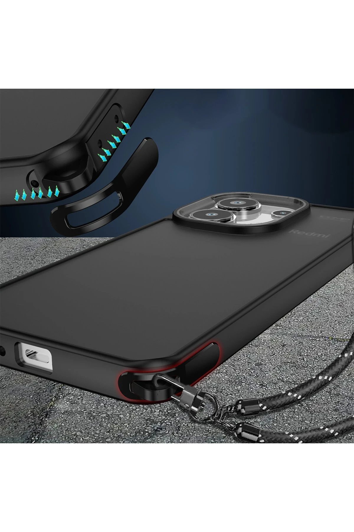 Xiaomi Redmi Note 13 Pro 4G Kılıf Elegant Kapak - Siyah-(5796) - Görsel 4