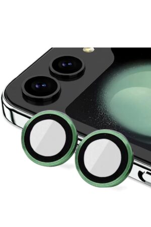 Samsung Galaxy Z Flip 5 Valdez Metal Kamera Lens - Koyu Yeşil-(5796)