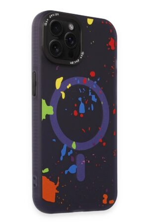 iPhone 14 Pro Colorful Magsafe Kapak - Derin Mor-(5796)
