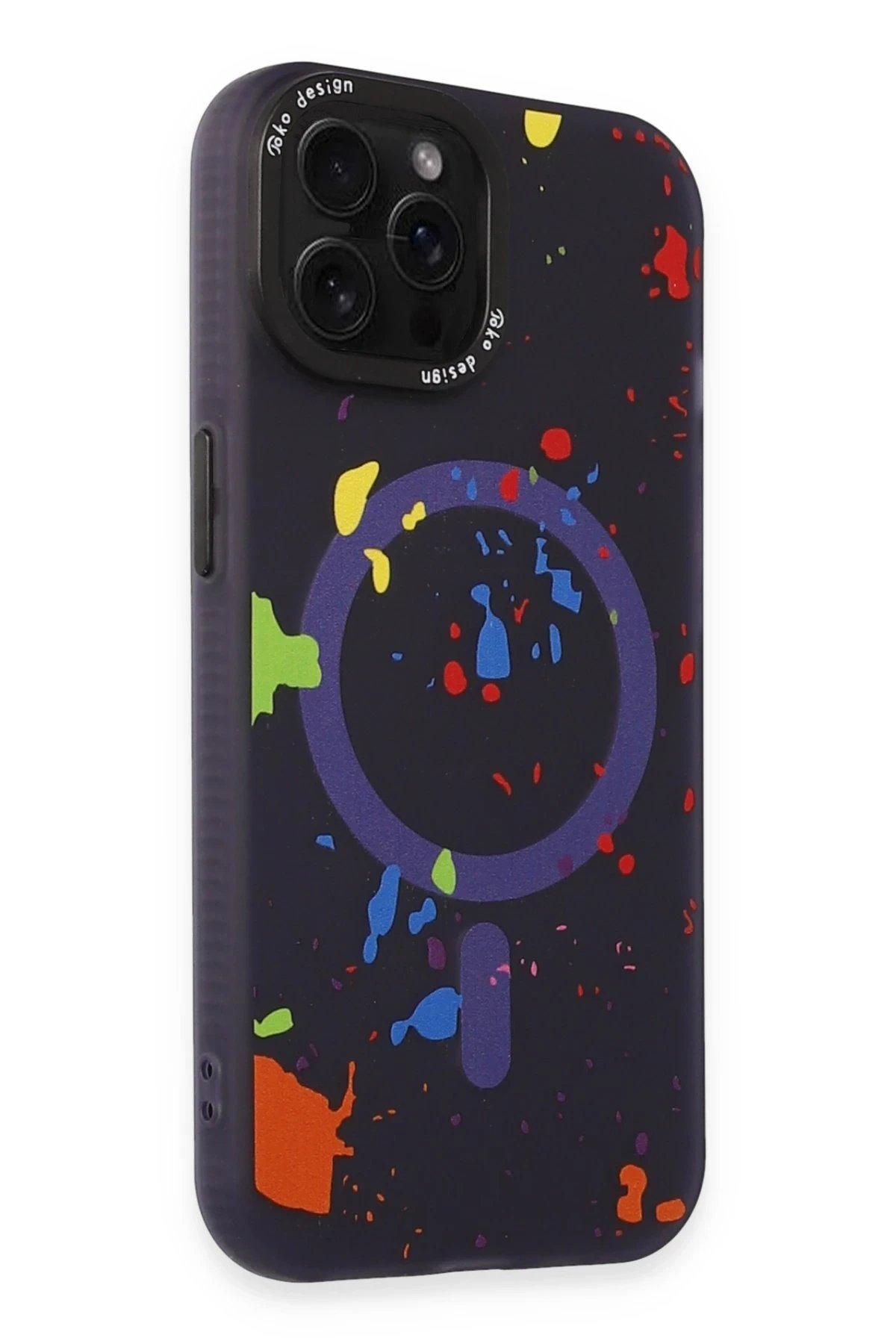 iPhone 14 Pro Colorful Magsafe Kapak - Derin Mor-(5796)