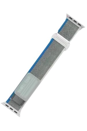 Apple Watch 42mm Alice Kumaş Kordon - Mavi-Gri-(5796)