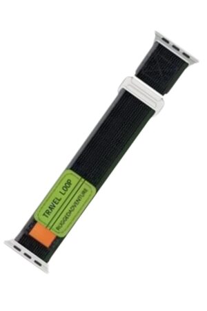 Apple Watch 42mm Alice Kumaş Kordon - Yeşil-Gri-(5796)