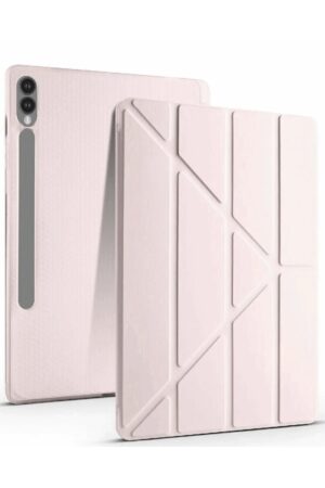 Samsung Galaxy X510 Tab S9 FE 11 Kılıf Kalemlikli Mars Tablet Kılıfı - Rose Gold-(5796)