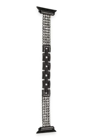 Apple Watch 38mm Live Taşlı Kordon - Siyah-(5796)