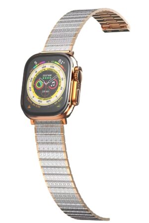 Apple Watch 38mm Made Metal Kordon - Gümüş-Rose Gold-(5796)