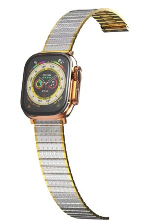 Apple Watch 42mm Made Metal Kordon - Gümüş-Gold-(5796)