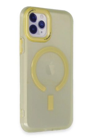 iPhone 11 Pro Max Kılıf Troy Magsafe Kapak - Sarı-(5796)