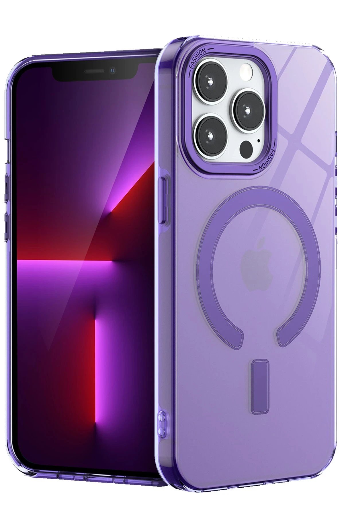 iPhone 13 Pro Kılıf Troy Magsafe Kapak - Mor-(5796)