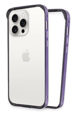 iPhone 14 Pro Max Land Bumper Koruma Kapak - Derin Mor-(5796)