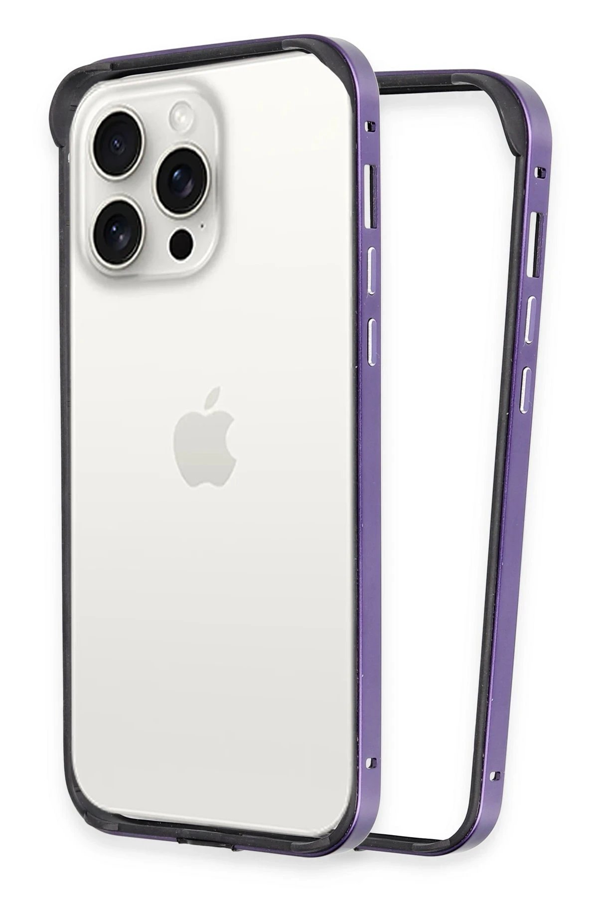 iPhone 14 Pro Max Land Bumper Koruma Kapak - Derin Mor-(5796)