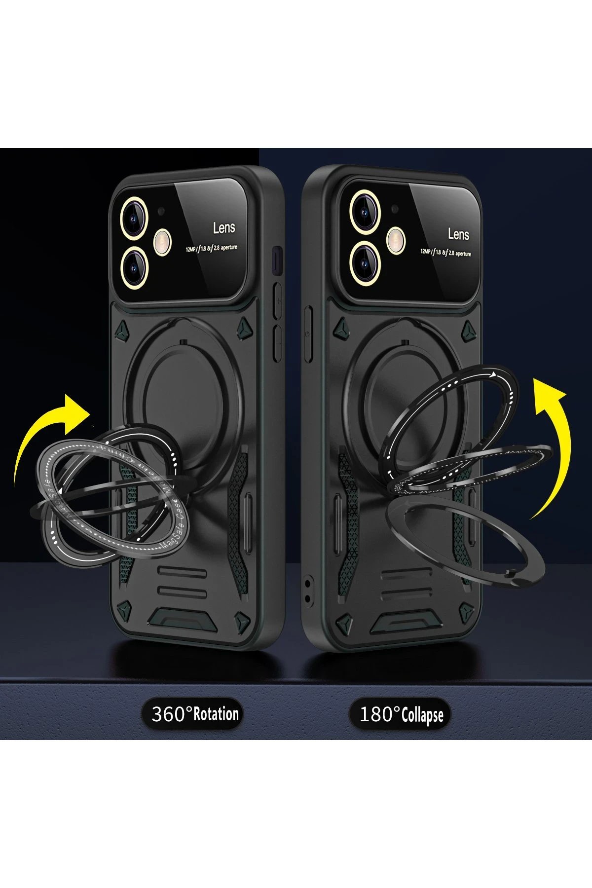 iPhone 11 Kılıf Joy Lens Standlı Kapak - Mor-(5796) - Görsel 2