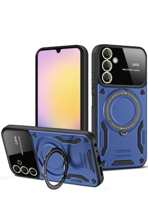 Samsung Galaxy A35 5G Kılıf Joy Lens Standlı Kapak - Lacivert-(5796)