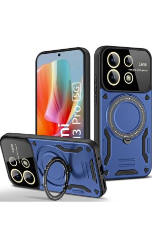 Xiaomi Redmi Note 13 Pro 4G Kılıf Joy Lens Standlı Kapak - Lacivert-(5796)