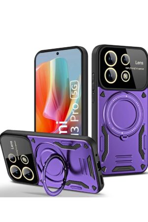 Xiaomi Redmi Note 13 Pro 4G Kılıf Joy Lens Standlı Kapak - Mor-(5796)