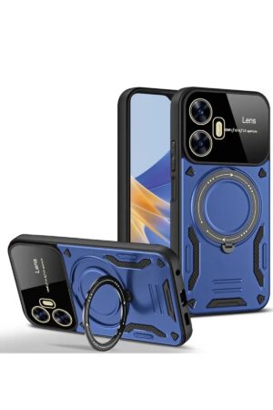 Realme C55 Kılıf Joy Lens Standlı Kapak - Lacivert-(5796)