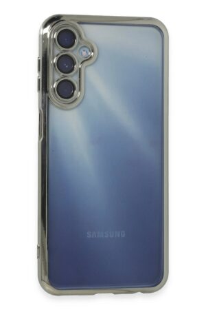 Samsung Galaxy A55 5G Kılıf Lensli Silikon - Gümüş-(5796)