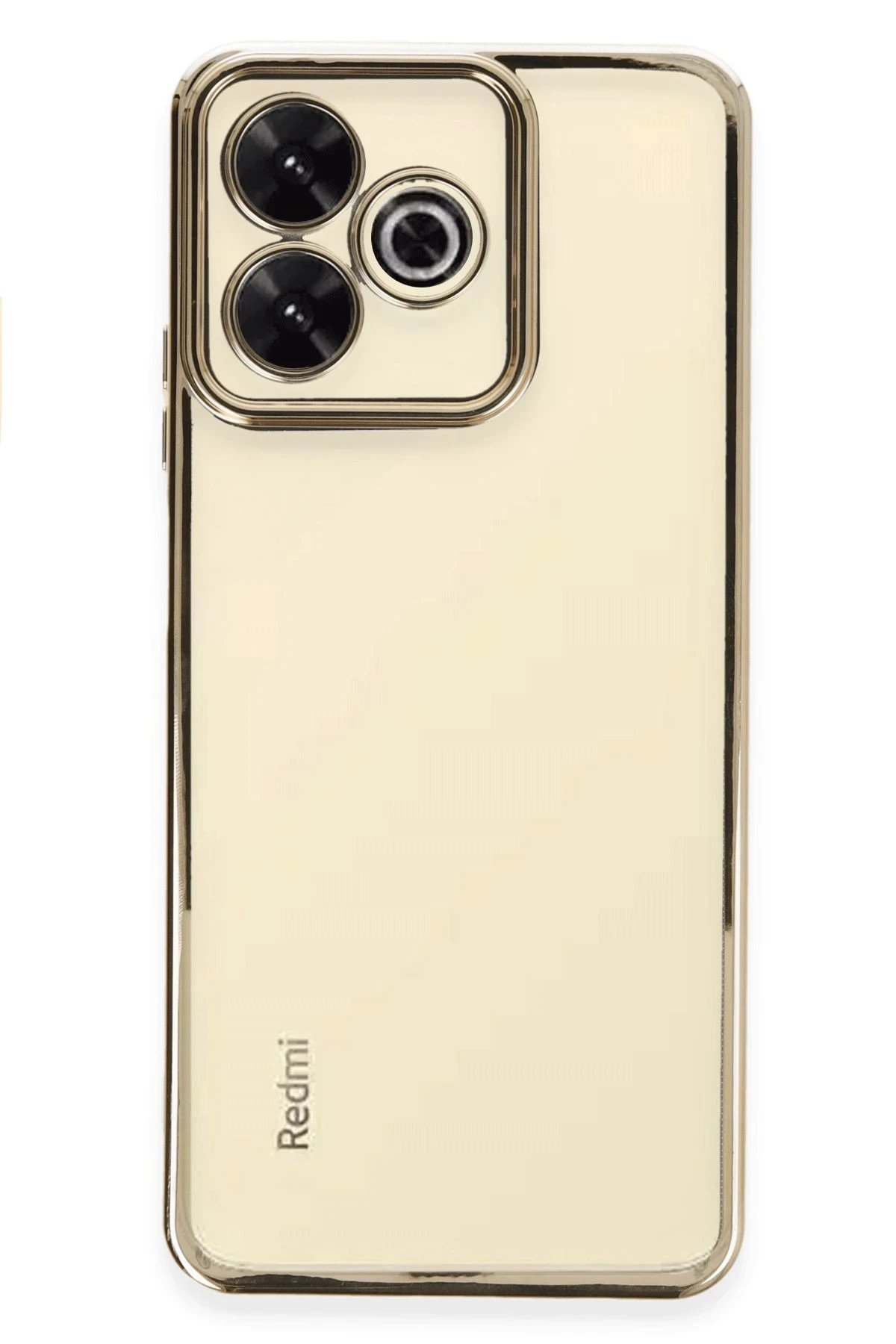 Xiaomi Redmi 13 4G Kılıf Lensli Silikon - Gold-(5796)