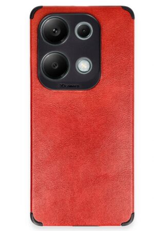 Xiaomi Redmi Note 13 4G Kılıf Loop Deri Silikon - Kırmızı-(5796)