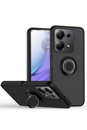 Xiaomi Redmi Note 13 Pro 4G Montreal Yüzüklü Silikon Kapak - Siyah-(5796)