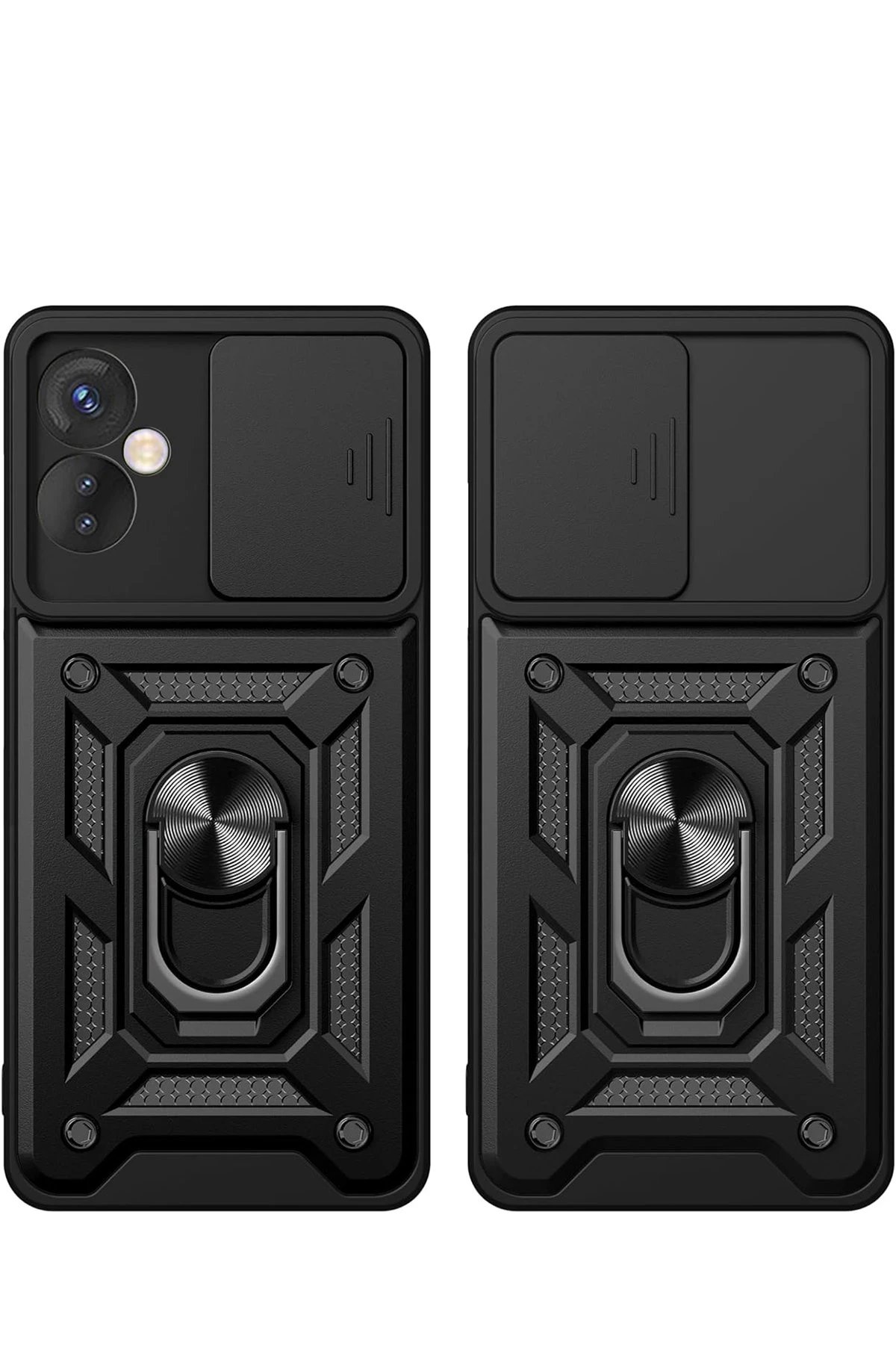 İnfinix Hot 40 Pro Kılıf Pars Lens Yüzüklü Silikon - Lacivert-(5796) - Görsel 2