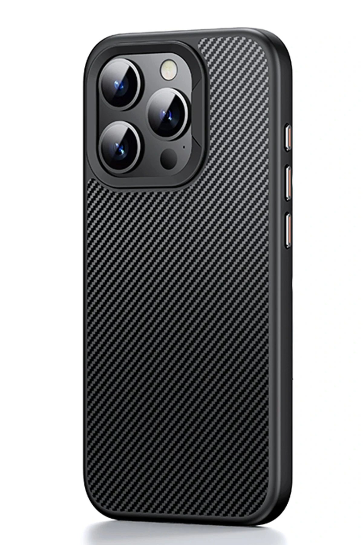 iPhone 14 Pro Dart Karbon Magsafe Kapak - Siyah-(5796)