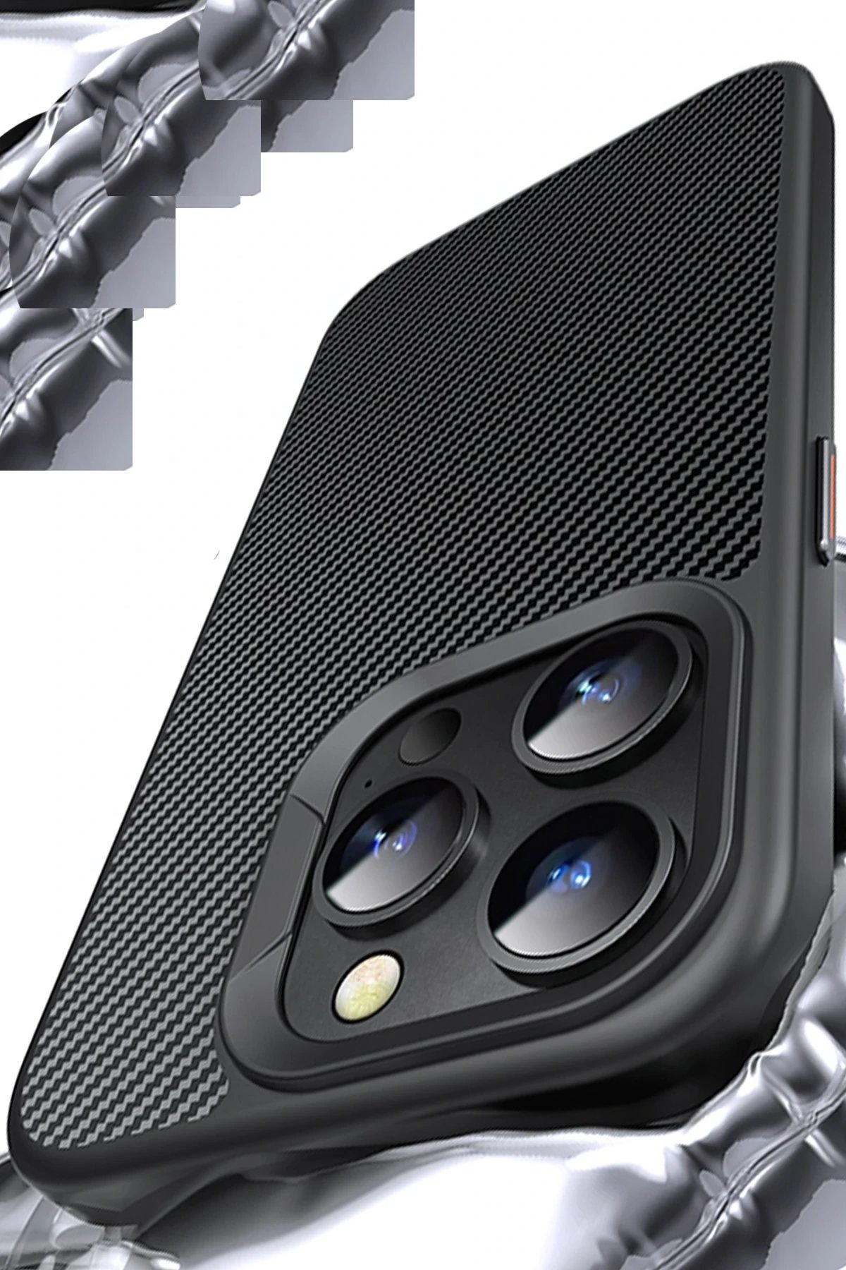 iPhone 14 Pro Dart Karbon Magsafe Kapak - Siyah-(5796) - Görsel 2