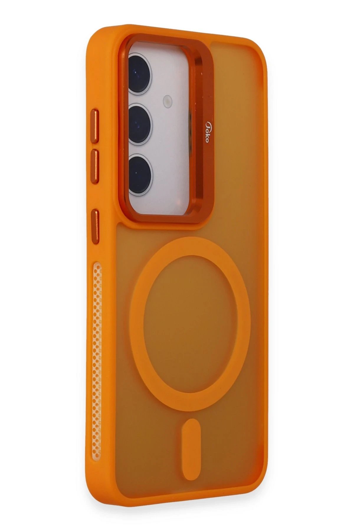 Samsung Galaxy S24 Flet Lens Magsafe Kapak - Turuncu-(5796) - Görsel 2