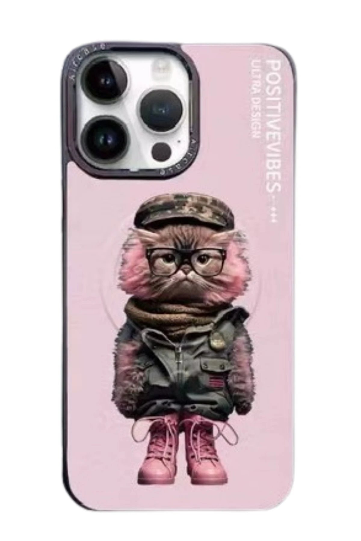 iPhone 14 Pro Fun Magsafe Kapak - Pembe-(5796)