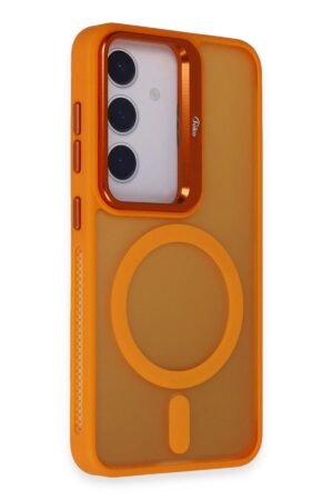 Samsung Galaxy S24 Plus Flet Lens Magsafe Kapak - Turuncu-(5796)