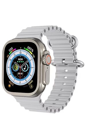 Ultra 8 2.1 inç IPS Ekran Konuşma ve NFC Özellikli Akıllı Saat - Gümüş-(5796)