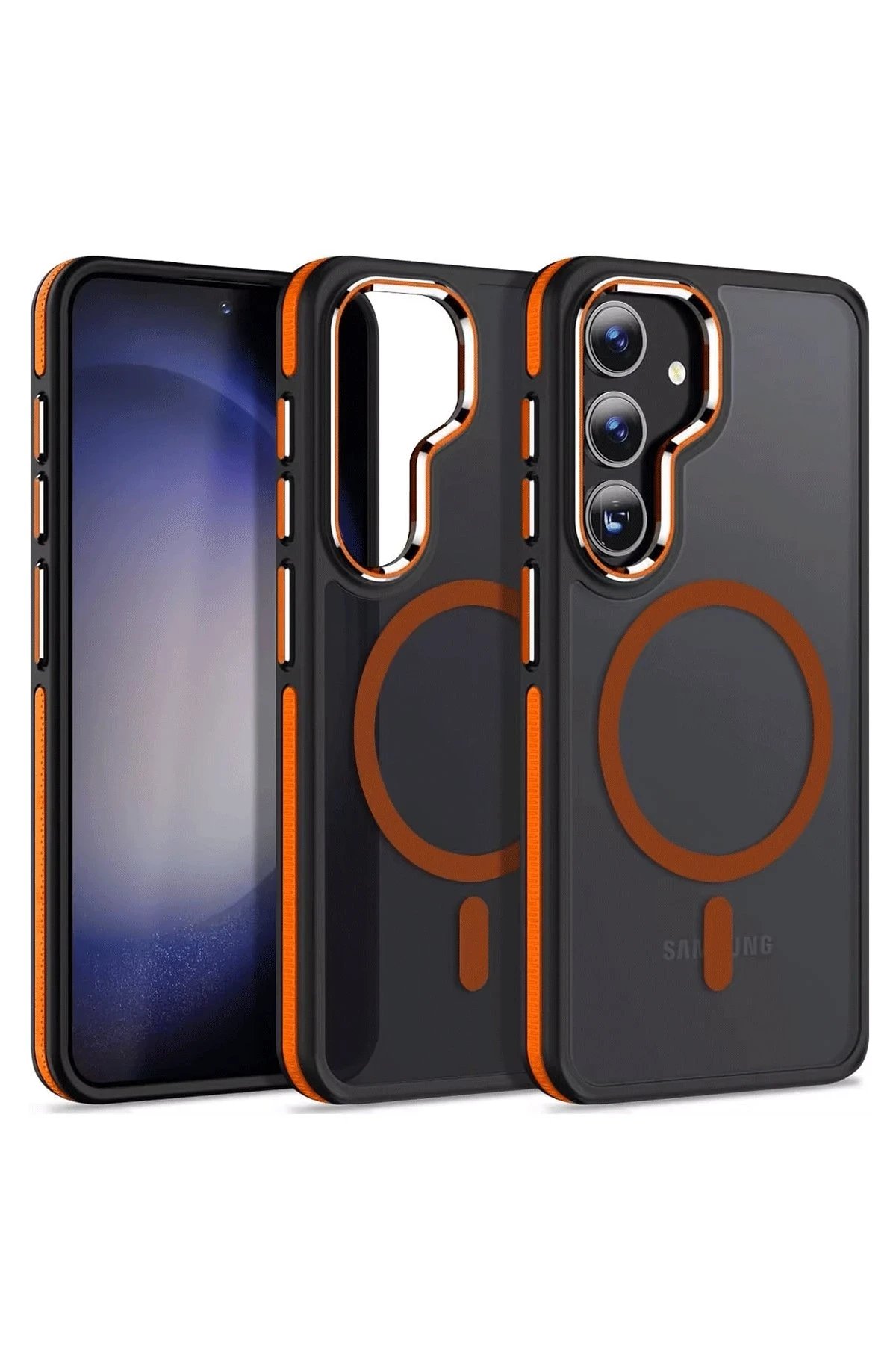 Samsung Galaxy S24 Winner Magsafe Kapak - Turuncu-(5796)