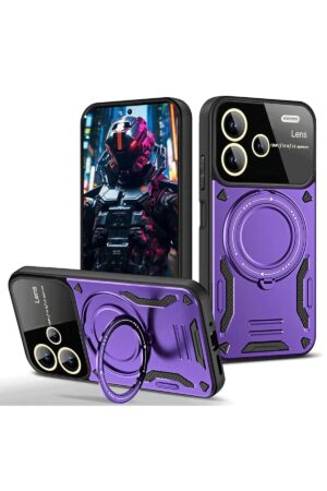 Xiaomi Redmi Note 13 Pro Plus Joy Lens Standlı Kapak - Mor-(5796)