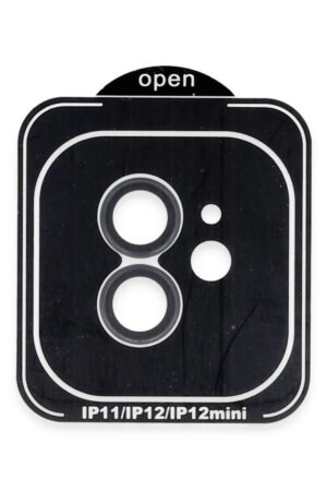 iPhone 11 PVD Metal Kamera Lens - Siyah-(5796)