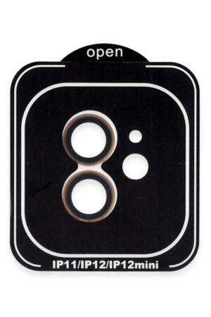 iPhone 11 PVD Metal Kamera Lens - Turuncu-(5796)