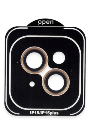 iPhone 15 PVD Metal Kamera Lens - Turuncu-(5796)