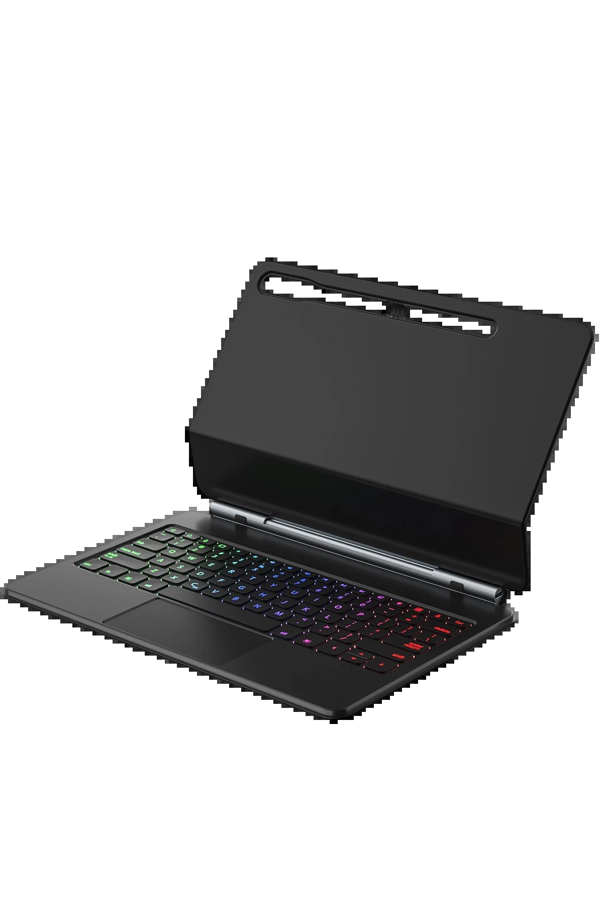 Samsung Galaxy T737 Tab S7 FE 12.4 Kılıf Eternal Ledli Klavyeli Tablet Kılıfı - Siyah-(5796) - Görsel 2