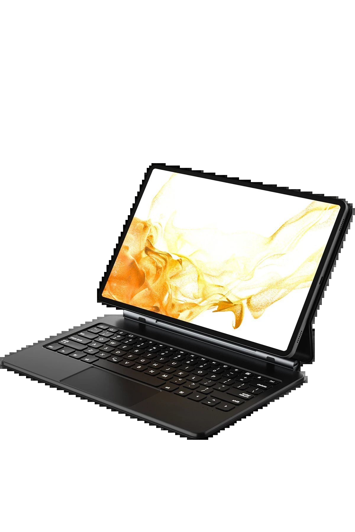 Samsung Galaxy T737 Tab S7 FE 12.4 Kılıf Eternal Ledli Klavyeli Tablet Kılıfı - Siyah-(5796) - Görsel 3